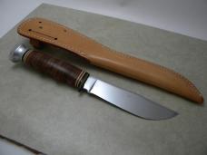 Kabar 1205 USA Stacked Leather Fixed Blade Sheath Knife