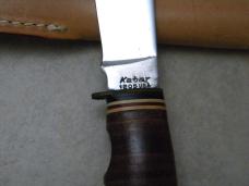 Kabar 1205 USA Stacked Leather Fixed Blade Sheath Knife