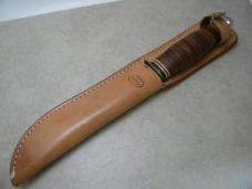 Kabar 1205 USA Stacked Leather Fixed Blade Sheath Knife