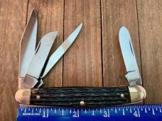 Henckels by Boker 4 Blade Stockman Black Jigged Bone Carbon Steel Blades 