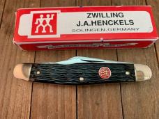 Henckels by Boker 4 Blade Stockman Black Jigged Bone Carbon Steel Blades 