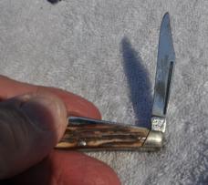 Camillus NY USA Straight 60s-70s Sword Brand Master Blade 2 5/8" Slant Bolsters 3 Bl Stockman Mint!
