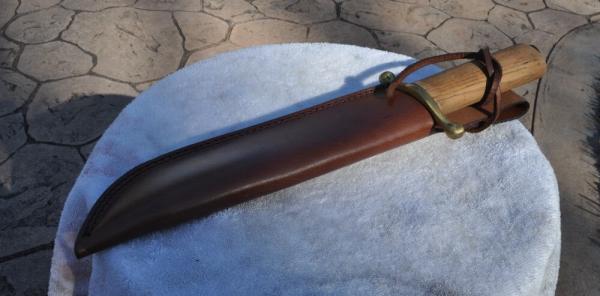 Case V44 Rehandled Round Guard Ends 9 1/4" Blade Sharpened 4 1/4" Oak Handle Honest Solid Blade Case V44 Rehandled Round Guard Ends 9 1/4" Blade Sharpened 4 1/4" Oak Handle Honest Solid Blade