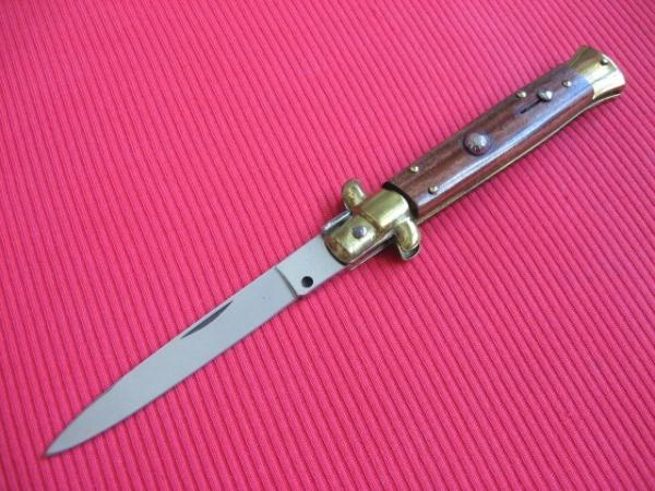 MEMORIAL DAY SALE!!! Vintage 9" Rosewood Flat Ground BLADE ITALIAN STILETTO Switchblade Knife