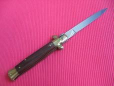 MEMORIAL DAY SALE!!! Vintage 9" Rosewood Flat Ground BLADE ITALIAN STILETTO Switchblade Knife