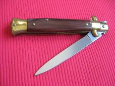MEMORIAL DAY SALE!!! Vintage 9" Rosewood Flat Ground BLADE ITALIAN STILETTO Switchblade Knife