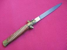 MEMORIAL DAY SALE!!! Older 9" TULIP WOOD Flat Ground BLADE ITALIAN STILETTO Knife - NOS