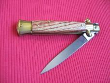 MEMORIAL DAY SALE!!! Older 9" TULIP WOOD Flat Ground BLADE ITALIAN STILETTO Knife - NOS