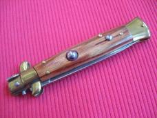 MEMORIAL DAY SALE!!! Older 9" TULIP WOOD Flat Ground BLADE ITALIAN STILETTO Knife - NOS