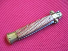 MEMORIAL DAY SALE!!! Older 9" TULIP WOOD Flat Ground BLADE ITALIAN STILETTO Knife - NOS
