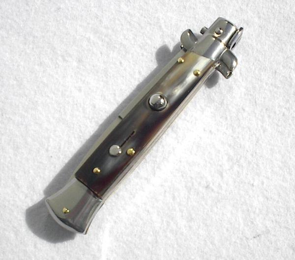 FRANK BELTRAME 9" BRAZILIAN HORN SCALES BAYONET BLADE ITALIAN STILETTO MANIAGO ITALY