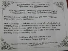 New York Knife Co Red Jigged Bone Barlow Knife By Cooper Cutlery Matteawan M1506-RJB USA Made 
