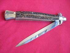 Ultra Rare PASCOTTO 62 cm. Button Open/Close STAG Stiletto Switchblade Knife