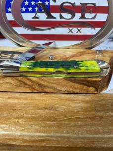 Case XX Green Apple 61549WL Peach Seed Jigged Bone Copperlock