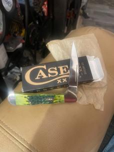 Case XX Green Apple 61549WL Peach Seed Jigged Bone Copperlock