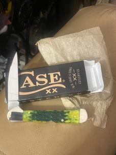 Case XX Green Apple 61549WL Peach Seed Jigged Bone Copperlock