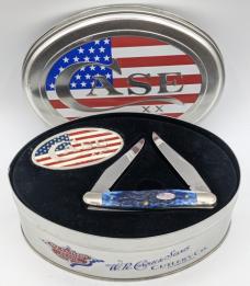 Case XX Muskrat w/ Collector Tin & Belt Buckle Blue Jigged Bone 70911