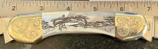 Beautiful Fight'N Rooster By Graham Clayton Mother Of Pearl Canoe 2 Blade Knife, Sheffield England