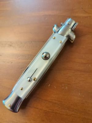 23CM9INCH PEARLEX GIOVANNI BELTRAME FLAT BLADE STILETTO AUTOMATIC 