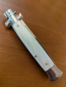 23CM/9INCH PEARLEX GIOVANNI BELTRAME FLAT BLADE STILETTO AUTOMATIC 