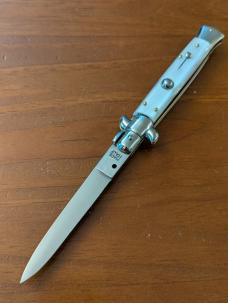23CM/9INCH PEARLEX GIOVANNI BELTRAME FLAT BLADE STILETTO AUTOMATIC 