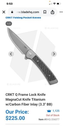 CRKT 7074 Q frame lock flipper knife