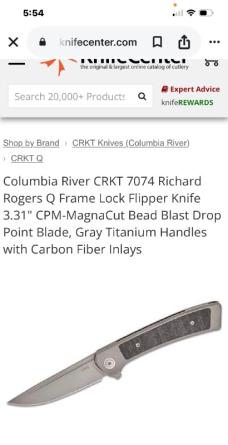 CRKT 7074 Q frame lock flipper knife