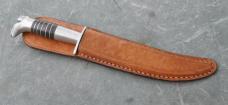 Mexican Custom Boot Knife 7" Blade 12" OAL Full Tang Original Sheath Aluminum & Stacked Leather 