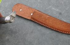Mexican Custom Boot Knife 7" Blade 12" OAL Full Tang Original Sheath Aluminum & Stacked Leather 