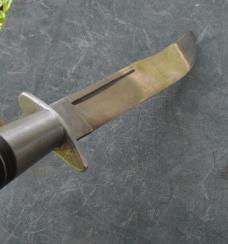 Mexican Custom Boot Knife 7" Blade 12" OAL Full Tang Original Sheath Aluminum & Stacked Leather 