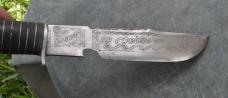 Mexican Fighter Old Knife 11 1/4" OAL Stacked Leather Alu Washers Round Pommel  Full Tang Unusual
