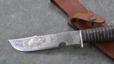 Mexican Fighter Old Knife 11 1/4" OAL Stacked Leather Alu Washers Round Pommel  Full Tang Unusual