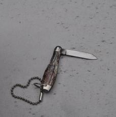 Hammer Brand USA Bowling Pin Folder 2" Mint Celluloid Handles Steel Tip Bolsters Bail With Chains 