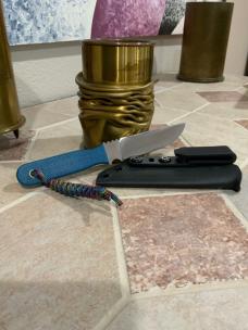 Hand Crafted File Knife w/Kydex Sheath and Lanyard Made in USA
