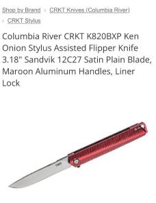 CKRT K820BXP Ken Onion Stylus