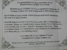 Beaver Falls Cutlery Co Brown Jigged Bone Jack Knife NIT Cooper Cutlery Made in USA BRJB