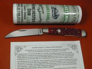 Weed & Co. 2025 Red Jigged Bone Wharncliffe Trapper Knife NIT from Cooper Cutlery USA W5119-RJB