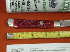 Weed & Co. 2025 Red Jigged Bone Wharncliffe Trapper Knife NIT from Cooper Cutlery USA W5119-RJB