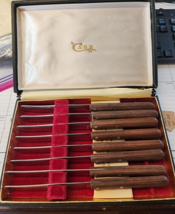 Set of 8 Case Steak Knives in original box with original paperwork 1950s(?)
