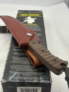 Tops Made In USA Wild Pig Hunter Large Survival / Tactical Full Tang Fixed Blade Sheath KNife