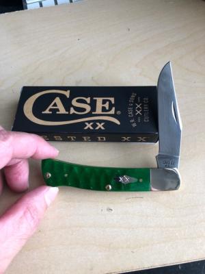 Case Axe Handle Green Gator Bone