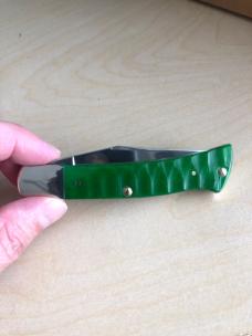 Case Axe Handle Green Gator Bone