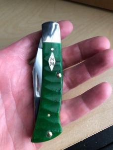 Case Axe Handle Green Gator Bone