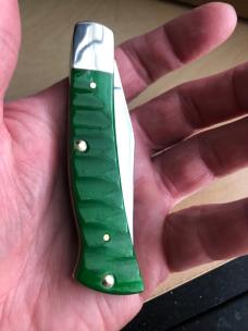 Case Axe Handle Green Gator Bone