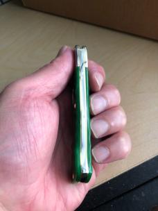 Case Axe Handle Green Gator Bone