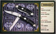GEC 888222 Tidioute Ace Bayou Trapper Black Linen Micarta Sow Belly NEW