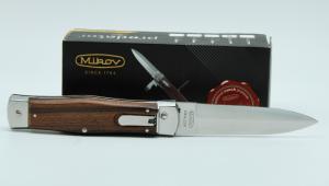 Mikov 241 Predator Hammer Lever Lock Auto Clip Point Knife Wood (3.75" Polish) 241-ND-1/KP