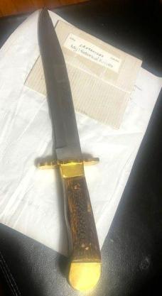 LARGE CUSTOM HAND MADE JOSEPH RODGERS TYPE BOWIE,SHEATH**LOWERED PRICE**