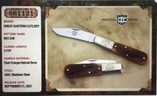 GEC 861121 Two Acorn Barlow rust orange natural bone stainless clip blade NEW