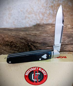 RoseCraft Blades Tuckahoe Jack RCT032-BKB Smoky Gray Black Barnboard Jigged Bone 14C28N Stainless